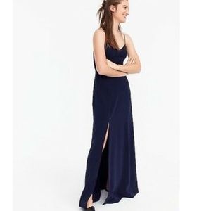 Petite drapey spaghetti-strap dress with side-slit